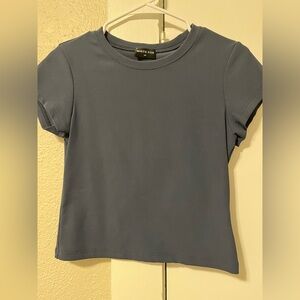 White Fox Boutique, Short Sleeve Tee, Gray/Blue Color, Size Medium